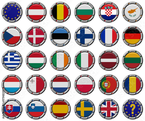 Euro set. Flags of the European Union