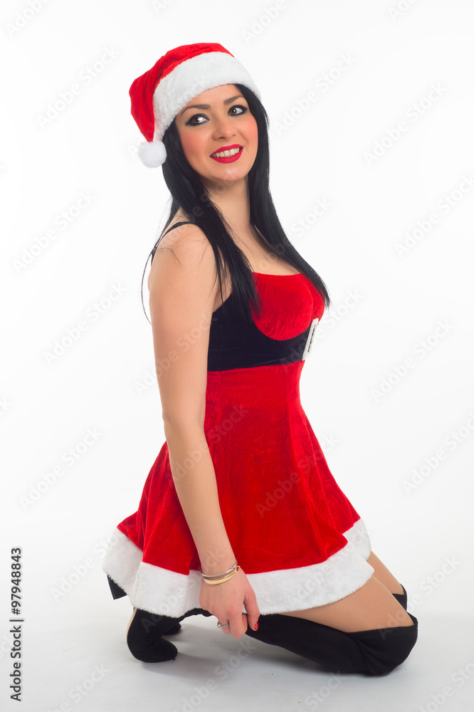 sexy girl dressed in Santa Claus at Christmas sexy girl dressed in Santa Claus at Christmas