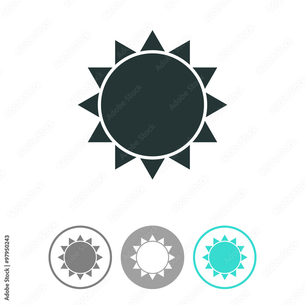 Sun vector icon. Weather symbol.