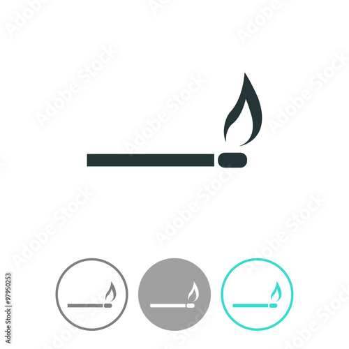 Burning match vector icon.