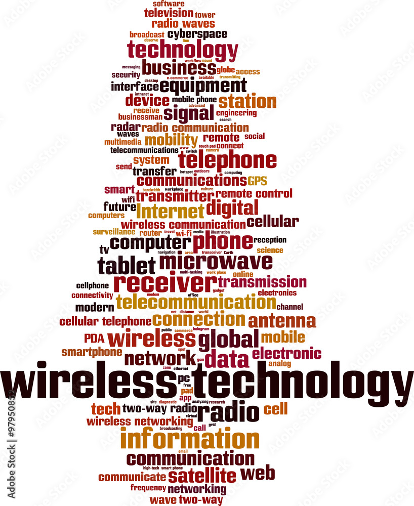 Obraz premium Wireless technology word cloud concept. Vector illustration