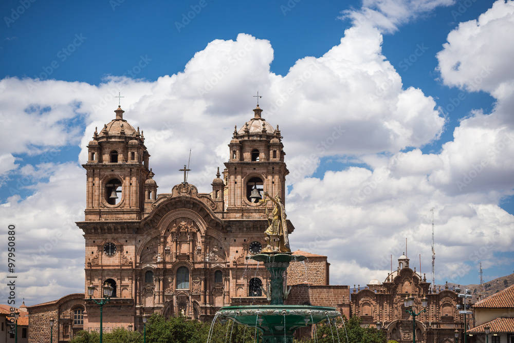 Cathedral close up in Cusco, Peru