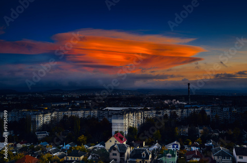 Beautiful clouds over the city