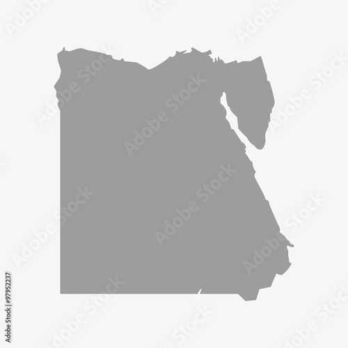 Map of Egypt in gray on a white background