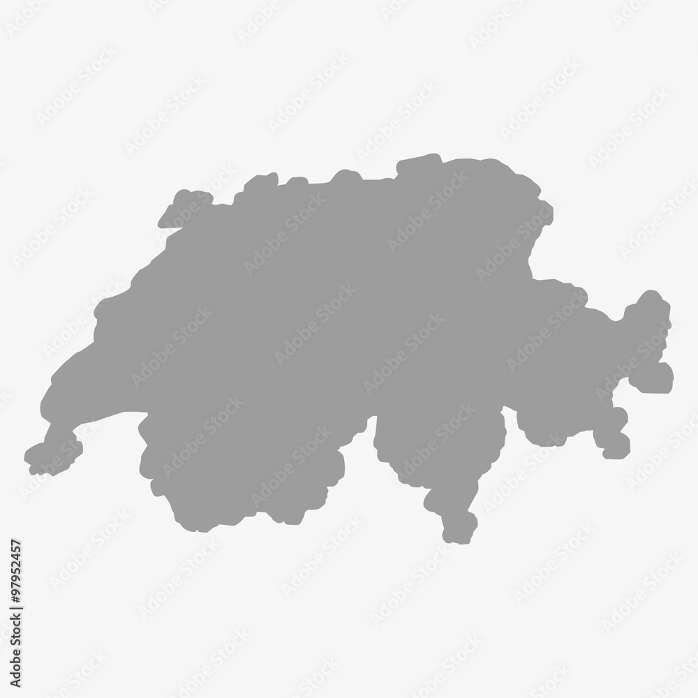 Map of Switzerland in gray on a white background