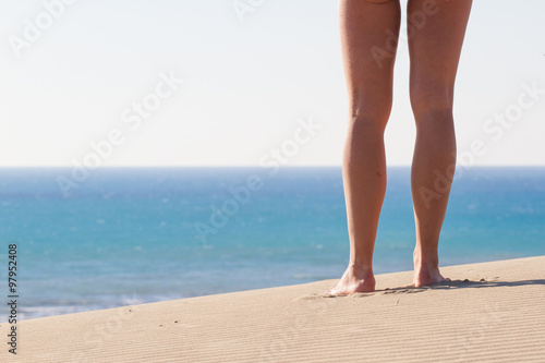 Women's legs from behind. Recreation