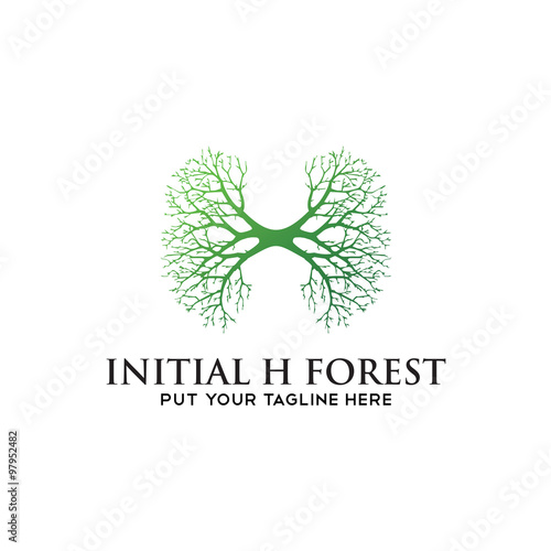 initial H Forest Lung Logo Icon