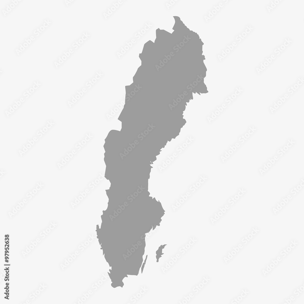 Map of Sweden in gray on a white background