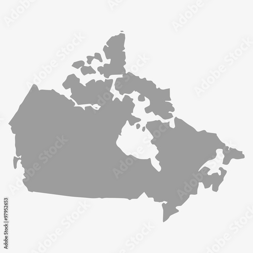 Map of Canada in gray on a white background