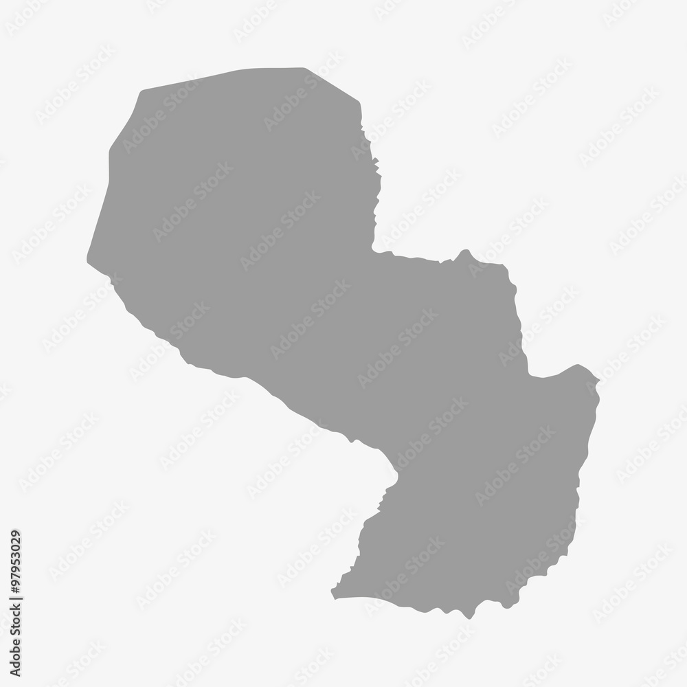 Map of Paraguay in gray on a white background