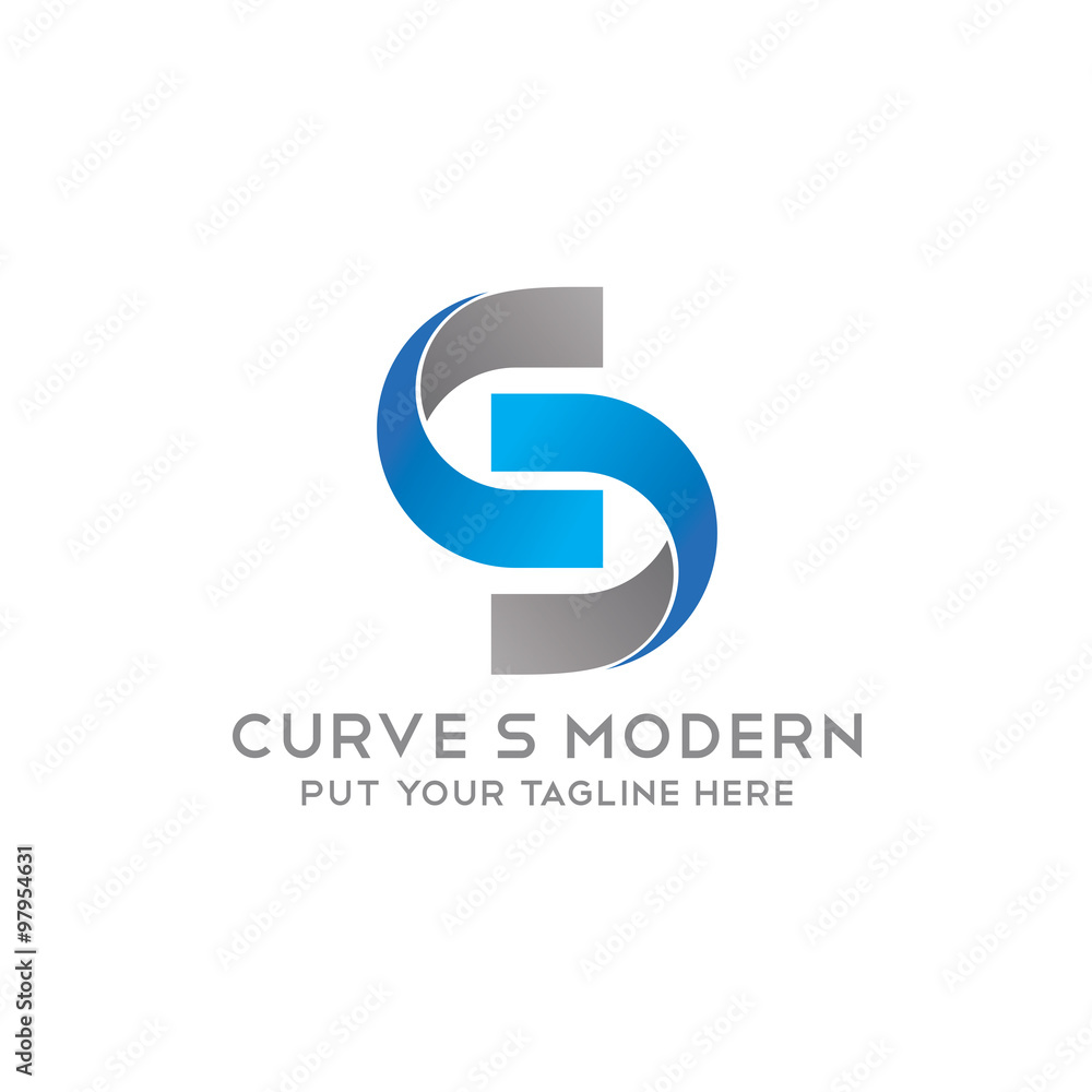 Curve initial S Modern logo icon Curve initial S Modern logo icon