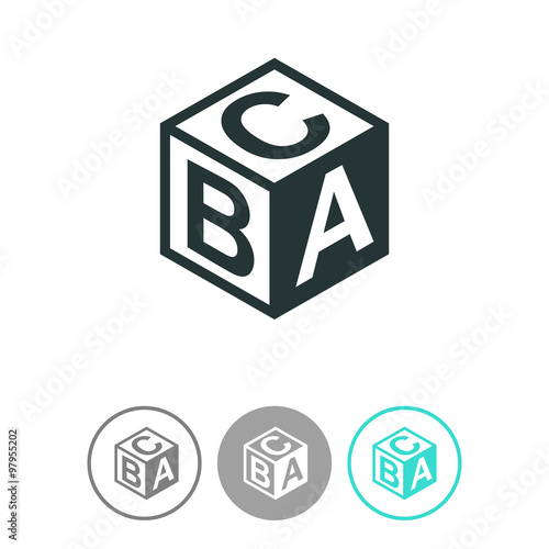 ABC block vector icon.