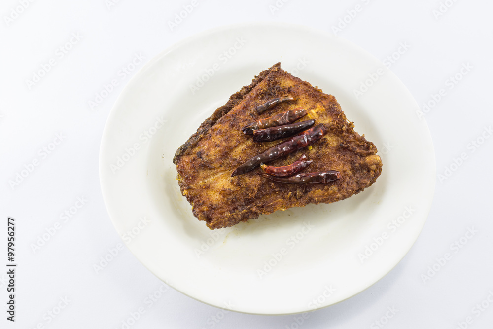 Pickled fish on a white background Pickled fish on a white background