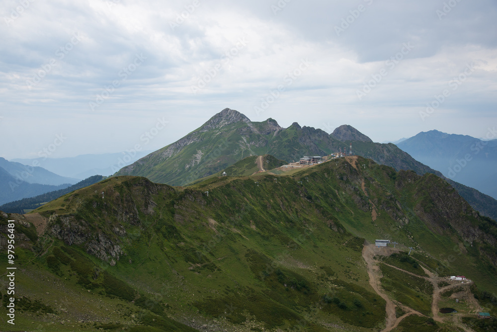 Beautiful mountain scenery of Krasnaya Polyana . Sochi Beautiful mountain scenery of Krasnaya Polyana . Sochi