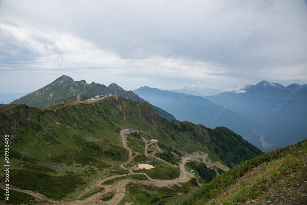 Beautiful mountain scenery of Krasnaya Polyana . Sochi Beautiful mountain scenery of Krasnaya Polyana . Sochi