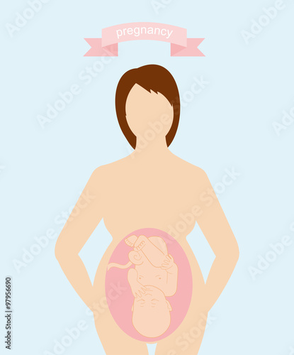 Illustration of Pregnant Woman and Her Fetus


