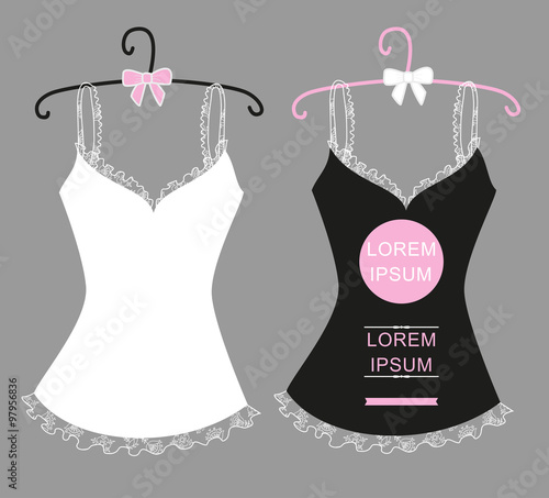 woman's negligee with lace on the rack