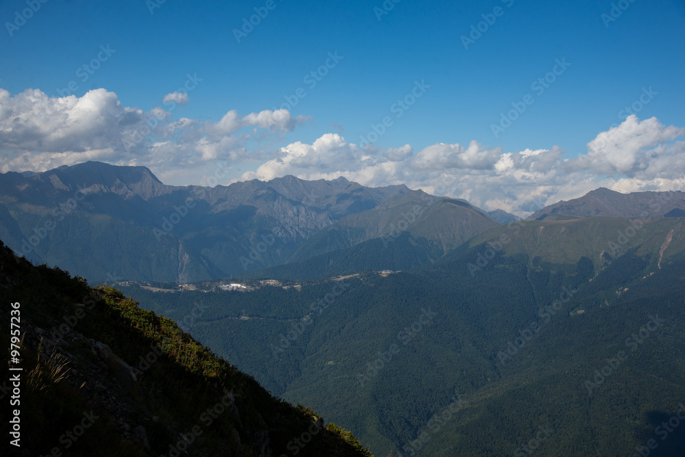 Beautiful mountain scenery of Krasnaya Polyana . Sochi Beautiful mountain scenery of Krasnaya Polyana . Sochi