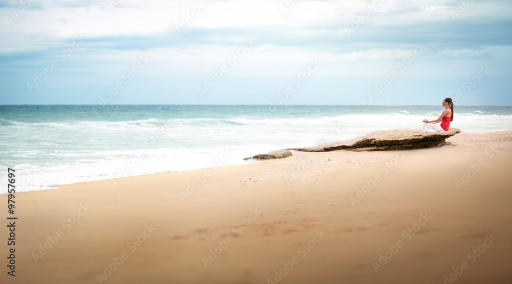 Yoga on beach