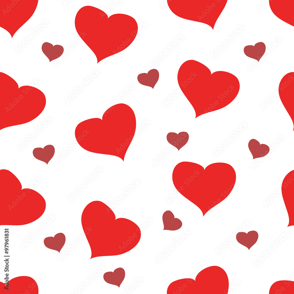 Red hearts seamless pattern Red hearts seamless pattern