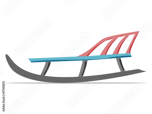 Winter sled isolated