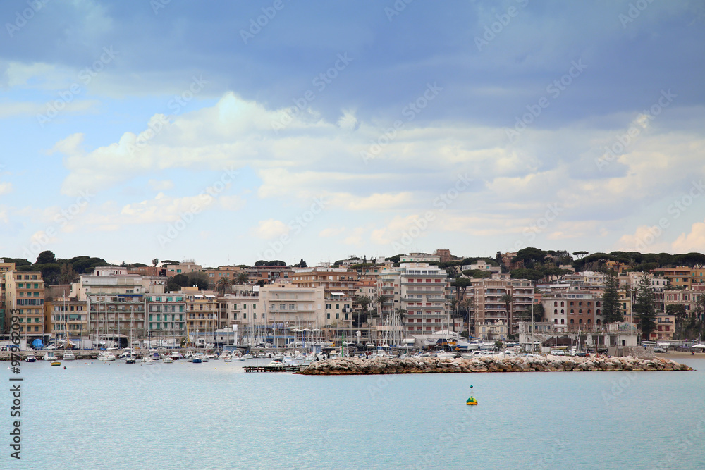 Fototapeta premium Panoramic view of Anzio and Nettuno old town, Italia