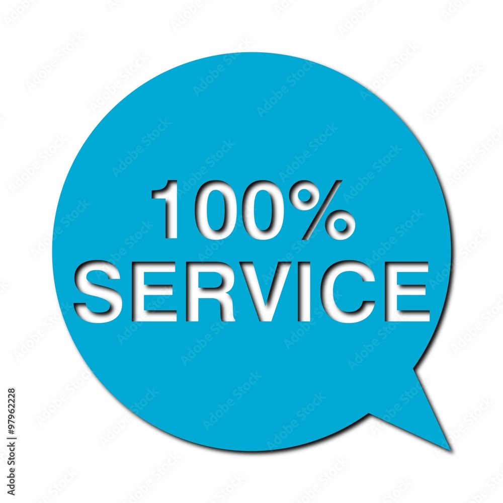 Speech Bubble 100% service with shadow Speech Bubble 100% service with shadow