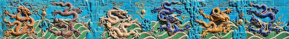 Obraz premium Nine-Dragon Wall