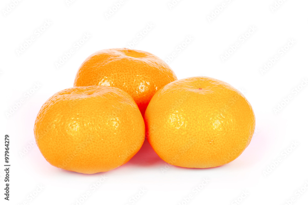 Ripe mandarins isolated on a white Ripe mandarins isolated on a white