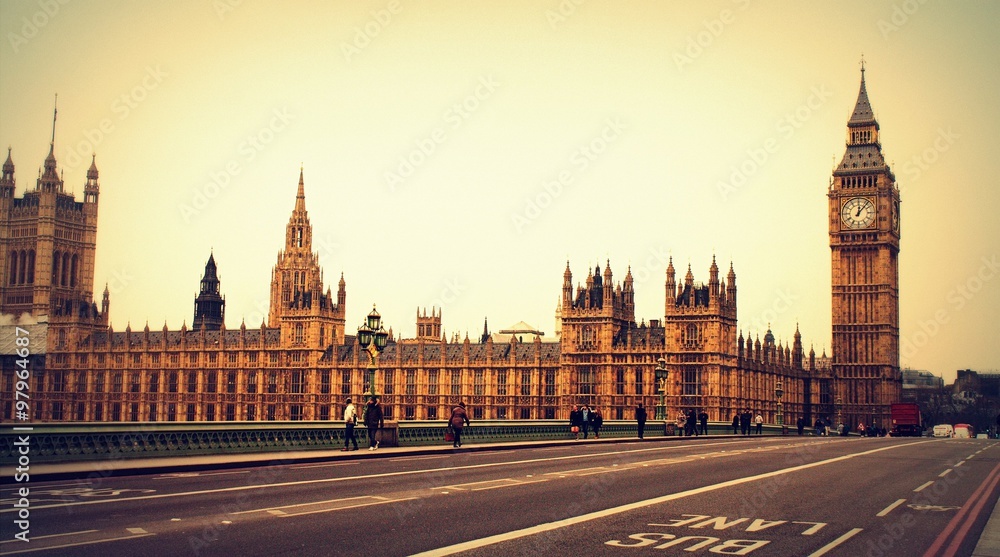 Fototapeta premium Palace of Westminster und Big Ben in London - UNESCO Weltkulturerbe
