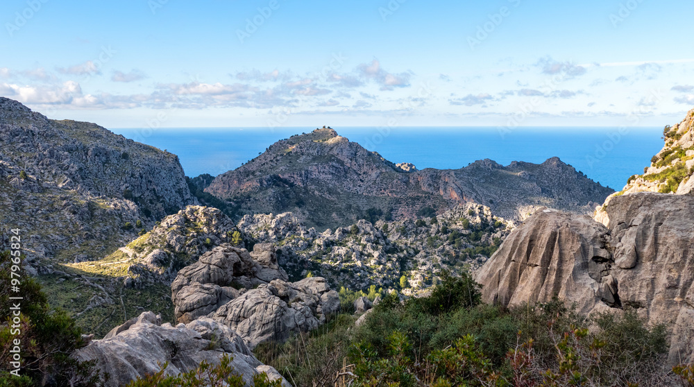 Bergpanorama von Coll dels Reis - Sa Calobra Bergpanorama von Coll dels Reis - Sa Calobra