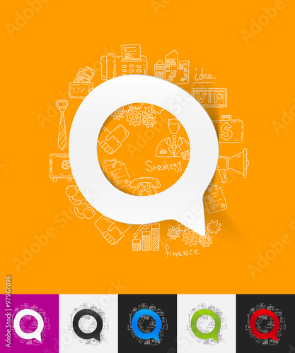 bubble paper sticker with hand drawn elements