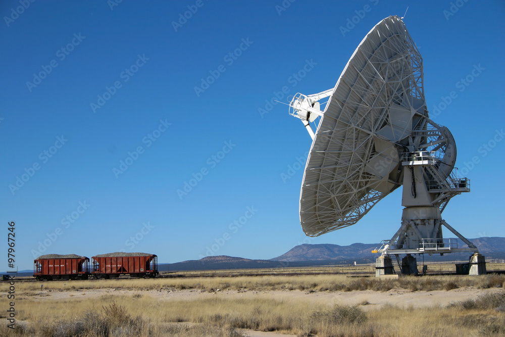 Very Large Array Satellite with Train Cars