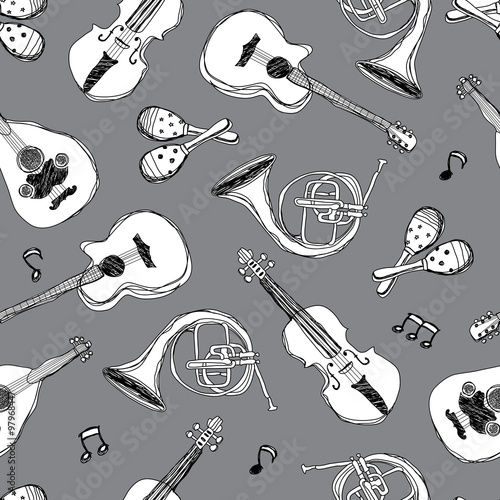 music instruments, Seamless Pattern