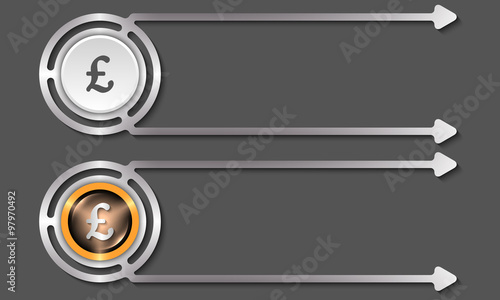 Silver abstract boxes for your text and pound sterling icon