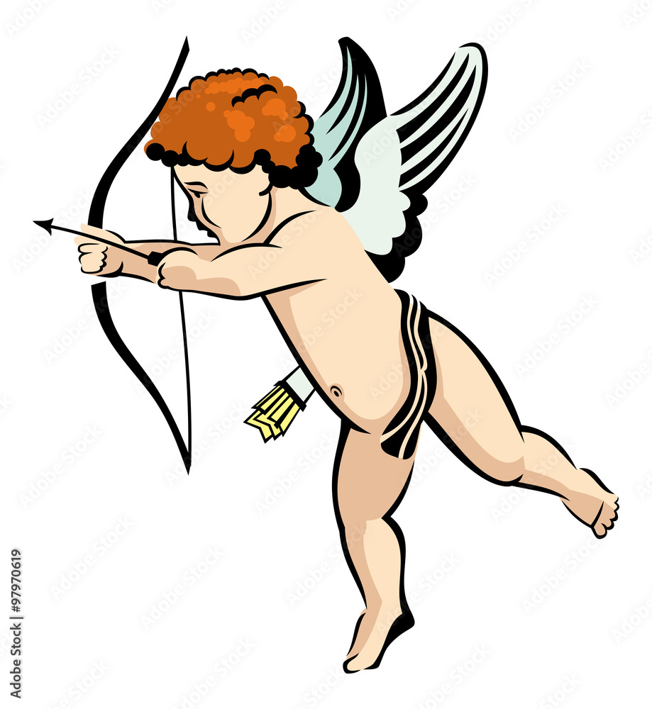 Fototapeta premium Little Cupid with his bow