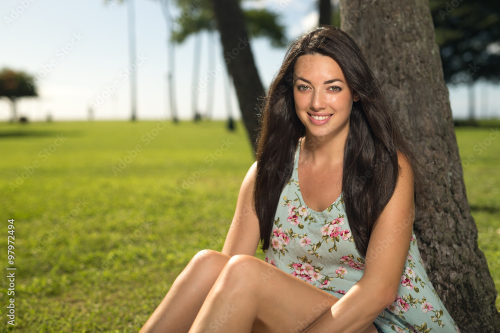 Young woman in Hawaii smiling happy face Young woman in Hawaii smiling happy face