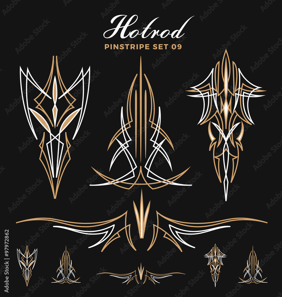 Ταπετσαρία Set of vintage pin striping line art