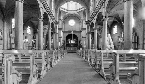 CASTRO  CHILE - NOV 19  2015  San Francisco church in Castro  Chiloe island. The majority religion in Chile is Christianity  68    with an estimated 55  of Chileans belonging to the Catholic church.