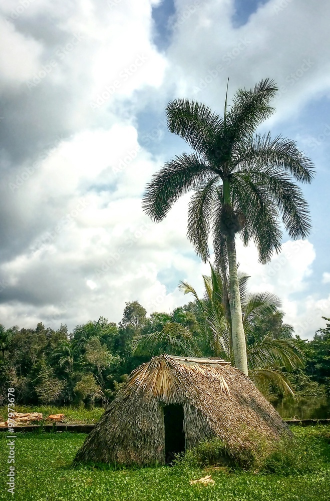 Typical home of native people of Caribbean Typical home of native people of Caribbean
