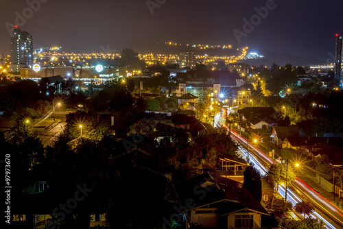 Night time view of Puerto Montt