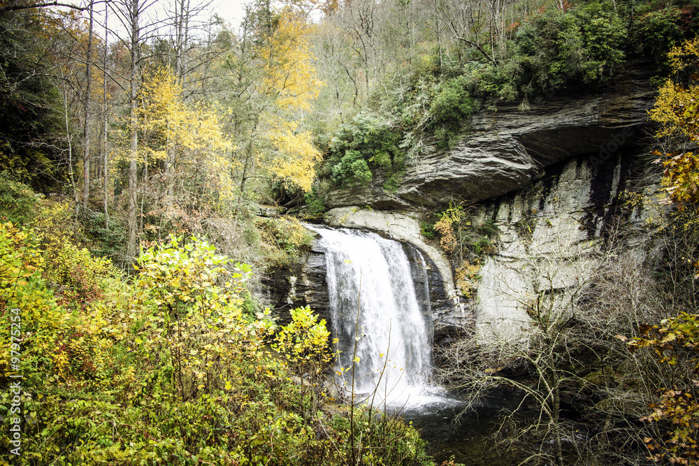 Waterfall in North Carolina in the Fall.