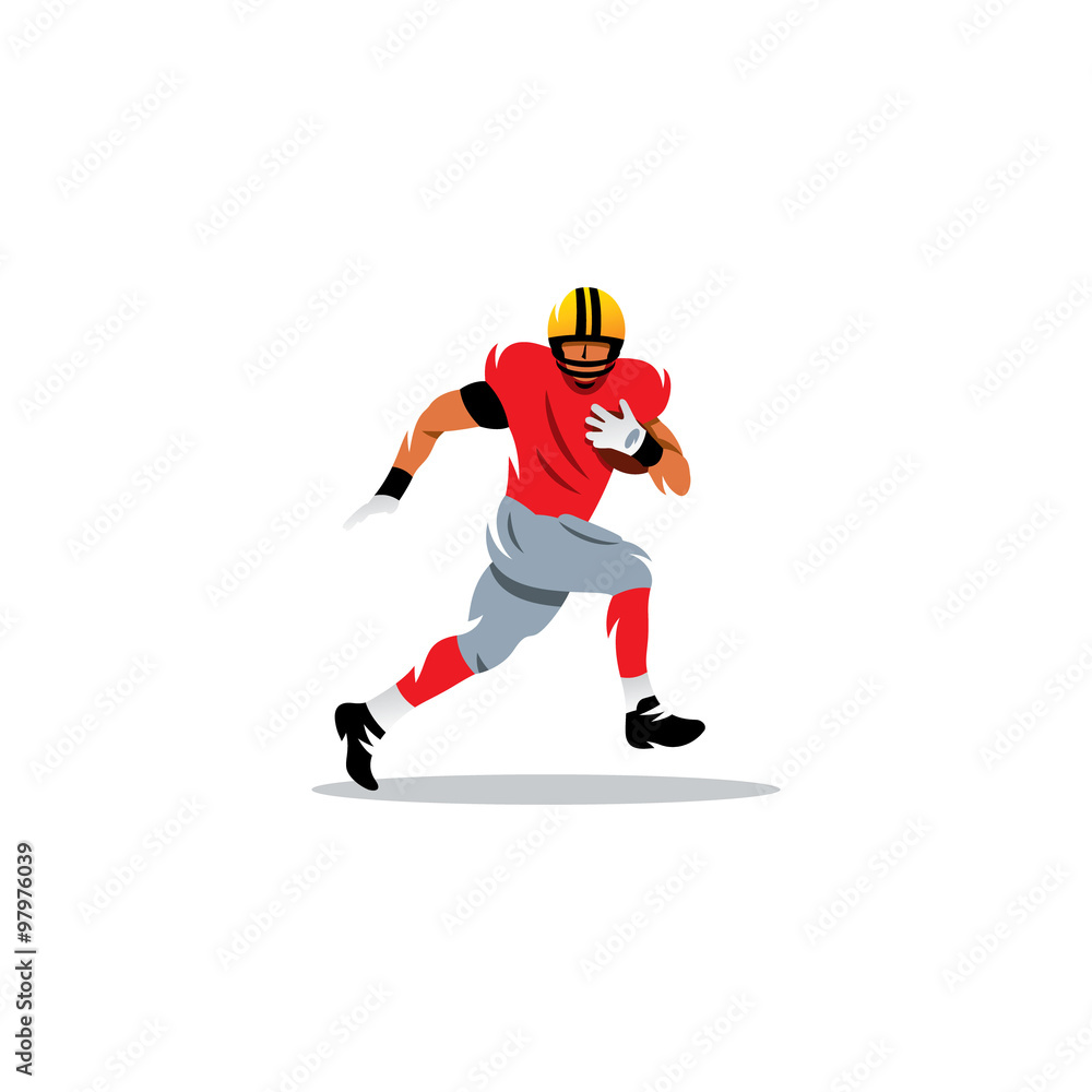 American football athlete. Vector Illustration.