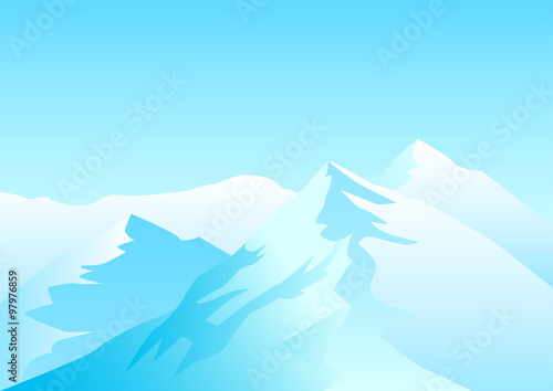 Illustration Of Snowy Mountains
