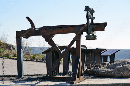 ancient catapult in the archaeological park Gamla