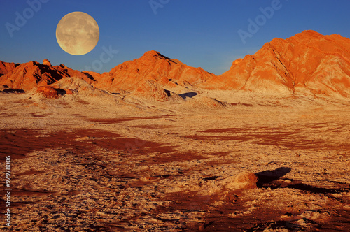 Moon valley in Atacama desert. photo