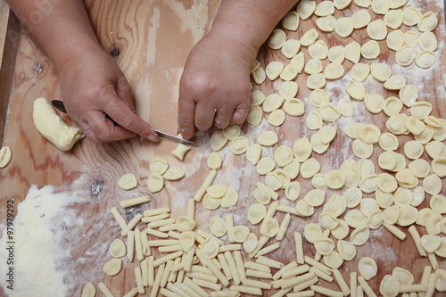 making pasta: italian orecchiette and cavatelli photo