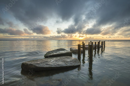 stone pier on the sea