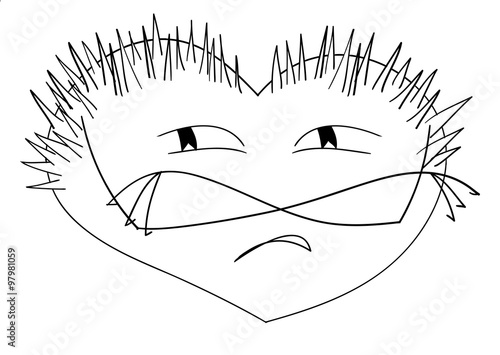 prickly displeased heart