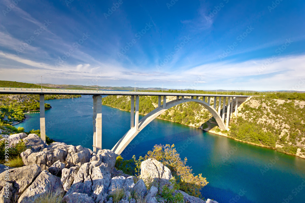 Arch bridge over Krka river